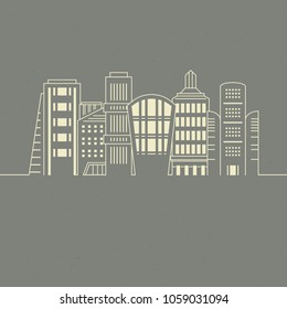 Skyscrapers and office buildings made in vector. Big city concept. Illustration of modern architecture  and  business centre.