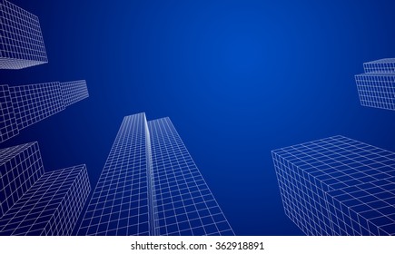 Skyscrapers in sky