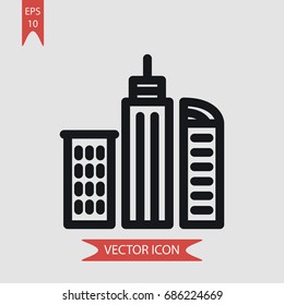 Skyscrapers vector icon, illustration symbol