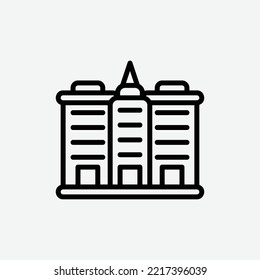  skyscrapper icon, isolated Urban outline icon in light grey background, perfect for website, blog, logo, graphic design, social media, UI, mobile app