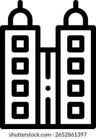 Skyscrapper icon. Thin Linear Style Design Isolated On White Background
