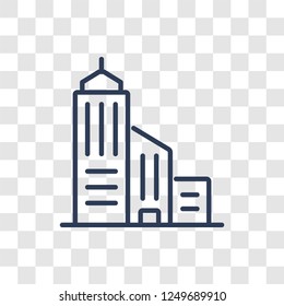 Skyscrapper icon. Trendy linear Skyscrapper logo concept on transparent background from Real Estate collection