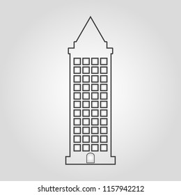 Skyscrapper isolated linear flat vector icon