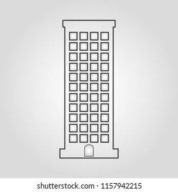 Skyscrapper isolated linear flat vector icon