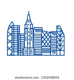 Skyscrapper line icon concept. Skyscrapper flat  vector symbol, sign, outline illustration.