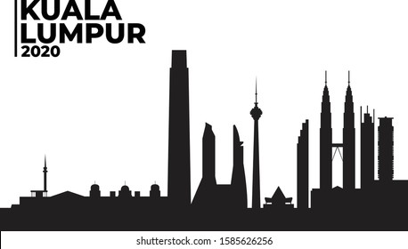 Skyscrapper Silhouette KL Malaysia Vector