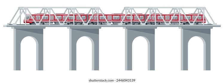 Skytrain Isolated on White. Super Streamlined Train. Passenger Express Railway Locomotive. Monorail Railroad Public Transportation. Rapid Transport Subway. Flat Vector Illustration