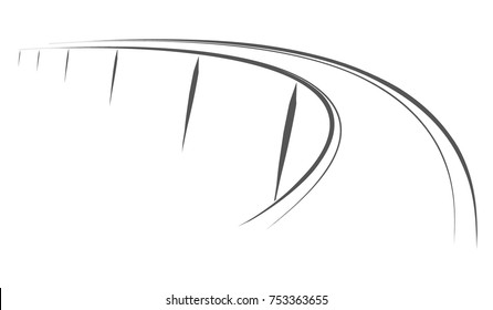 skyway highway road outline vector illustration