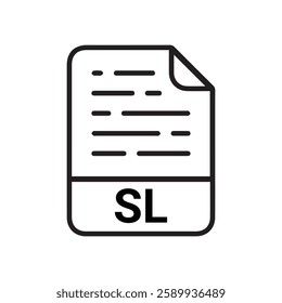 SL Audio File Format Icon. Flat Style Design, File Type icons symbol. Vector Illustration.