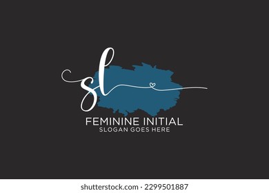 SL beauty monogram and elegant logo design handwriting logo of initial signature, wedding, fashion, floral and botanical with creative template.