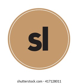 sl brown letters ,abstract background logo, design identity in circle, alphabet letter