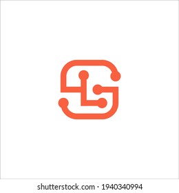 SL circuit logo design vector sign 