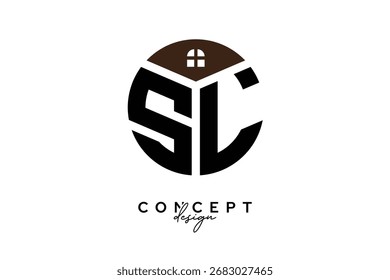 SL Creative Real Estate Diseño de concepto de logotipo de monograma en forma de círculo