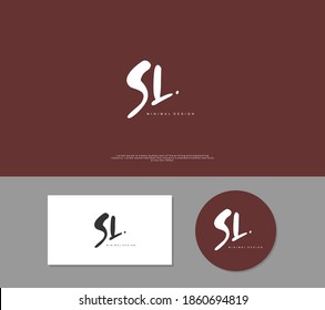 SL Initial handwriting or handwritten logo for identity. Logo with signature and hand drawn style.