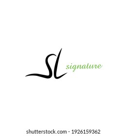 SL initial handwriting logo for identity