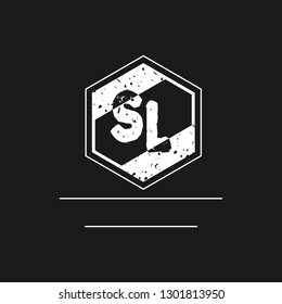 SL Initial Handwriting logo template vector