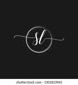 SL Initial Handwriting logo template vector