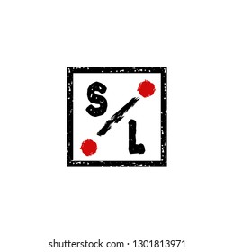 SL Initial Handwriting logo template vector