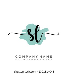 SL Initial Handwriting logo template vector