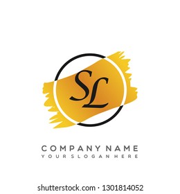 SL Initial Handwriting logo template vector