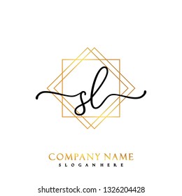 Vector de plantilla de logotipo de escritura inicial SL