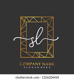 SL Initial Handwriting logo template vector