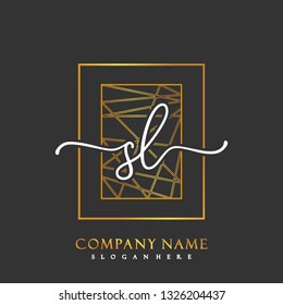 SL Initial Handwriting logo template vector