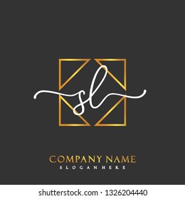 SL Initial Handwriting logo template vector