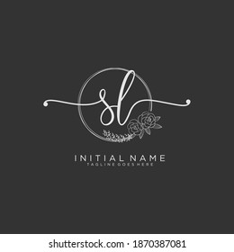 SL Initial handwriting logo vector