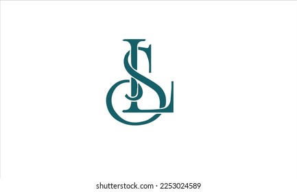 Elemento vector de logotipo de carta inicial SL. Plantilla de logotipo inicial