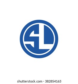 SL initial letters circle business logo blue