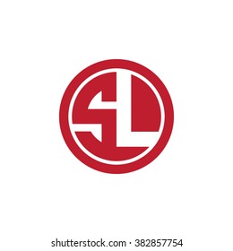 SL initial letters circle business logo red