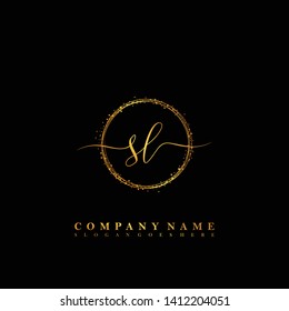 SL Initial luxury handwriting logo vector