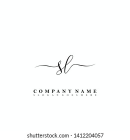 SL Initial luxury handwriting logo vector