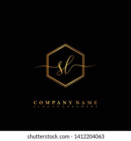SL Initial luxury handwriting logo vector