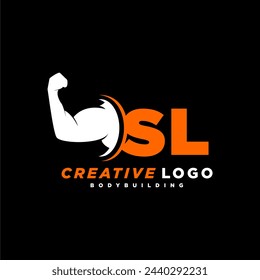 SL Initial Monogramm für Fitness oder Fitness-Logo mit kreativem Stil Design