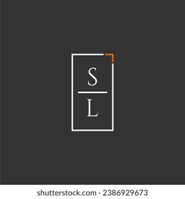 SL initial monogram logo for technology with square style design