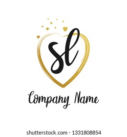 SL initial signature logo. handwriting logo template vector,