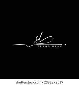 SL letter beauty handwriting vector logo. 