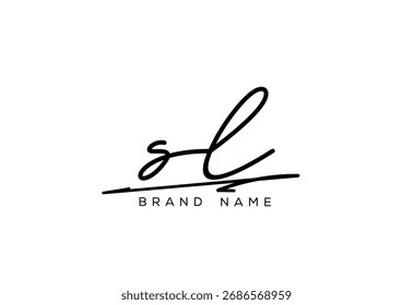 Letra SL elegante logotipo cursivo de la escritura a mano de la belleza.