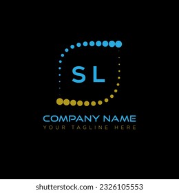 SL letter logo design on black background. SL creative initials letter logo concept. SL unique design.
