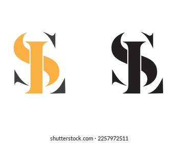 SL letter vector logo design. LS letter logo. S letter. L lettering design. Icon. Premium