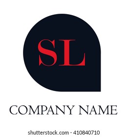 SL Letters red , Abstract black background logo, Design identity in shape, Alphabet letter


