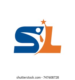 SL logo initial letter design template vector
