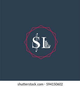 sl logo letter initial, Abstract Polygonal Background Logo, design for Corporate Business Identity,flat icon, Alphabet letter
