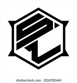 Monograma de logotipo SL con hexágono y plantilla de diseño de forma nítida