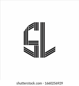 Estilo de esquema de monograma del logotipo SL aislado en fondo blanco