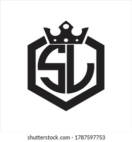 Sl Logo Monogram Rounded By Hexagon Stock Vector Royalty Free Shutterstock