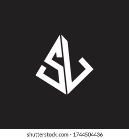 SL Logo monogram with standout triangle shape ribbon design template