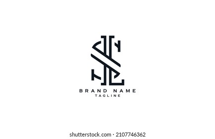 SL, LS, Abstract initial monogram letter alphabet logo design